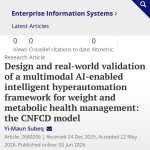 Taylor & Francis page showing the CNFCD model article in Enterprise Information Systems